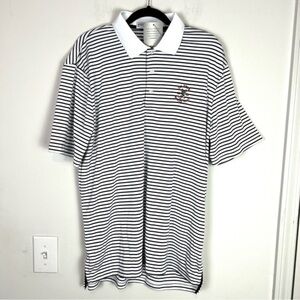 US Open Collection Polo Shirt mens large Collared Blue White Stripe Winged Foot